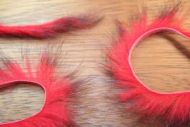 1/8" Two Toned Rabbit Zonker Strips Black/Red