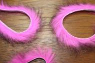 1/8" Two Toned Rabbit Zonker Strips Black/Hot Pink