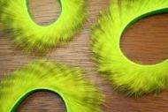 1/8" Olive Barred Rabbit Zonker Strips Olive/Chartreuse