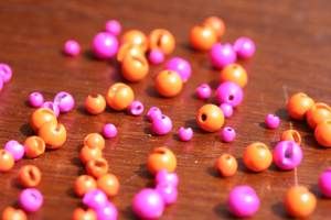 Painted Slotted Tungsten Beads 3mm Hot Pink