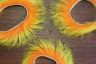 1/8" Two Toned Rabbit Zonker Strips Yellow/Hot Orange