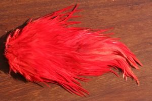 Indian Cock Saddle Dyed Red