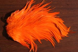 Indian Cock Saddle Dyed Hot Orange