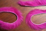 1/8" Rabbit Zonker Strips Flo Fuchsia
