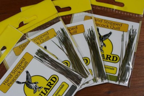 Veniard Stripped Peacock Quills Golden Olive