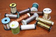 13 spools of wire, tinsel and braid