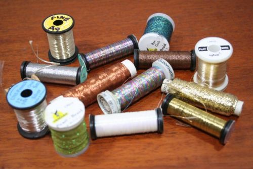13 spools of wire, tinsel and braid