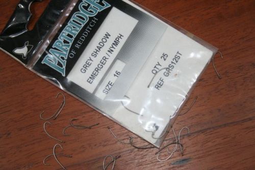 Partridge Grey Shadow Emerger/Nymph Hooks Size 16