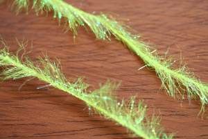 Pearl Crystal Hackle Flo Yellow